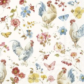 Ihr, Lunch-Servietten "Country Rooster cream"