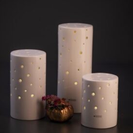 Tiziano, LED Tischlampe Keramik Latuna creme