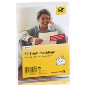 Briefumschläge C6, 50 Stück, nassklebend ohne Fenster