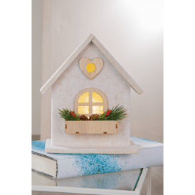 Gilde, LED-Dekohaus Amata Filz beige, klein, Herz
