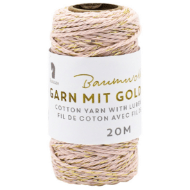 Rössler Baumwoll-Garn mit Goldfaden - 20 m, Rose