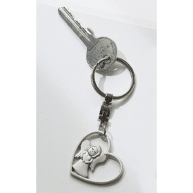 Gilde Schlüsselanhänger, "Herzengel", Metall, silberfarben