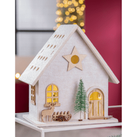 Gilde, LED-Dekohaus Amata Filz beige 30 cm