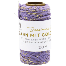 Rössler Baumwoll-Garn mit Goldfaden - 20 m, Flieder