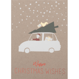 Räder, Weihnachtsautokarte "Warm Christmas wishes"